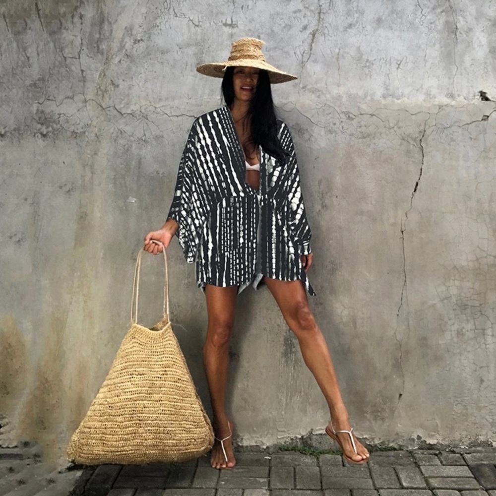 Short Kimono Robe, Summer, Unisex Kimono, Beach Coverup